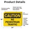 Signmission No Pedestrian Traffic Caution Sign, Vinyl Decal, 24in W x 18in L, 2PK OS-2PACK-CS-D-1824-L-19208 - alternate 3